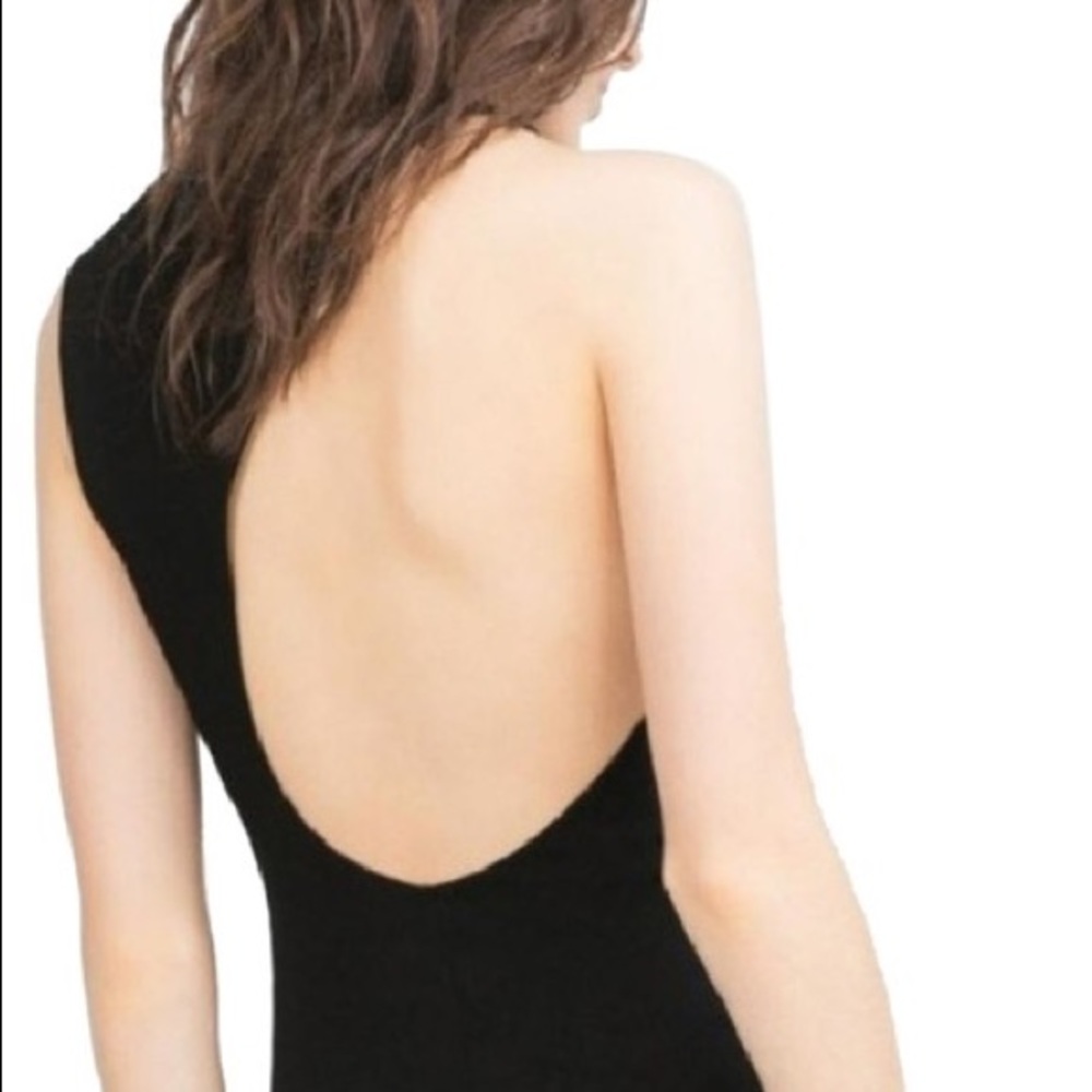 NWT Zara Black Crepe Low Cutout Mini Dress